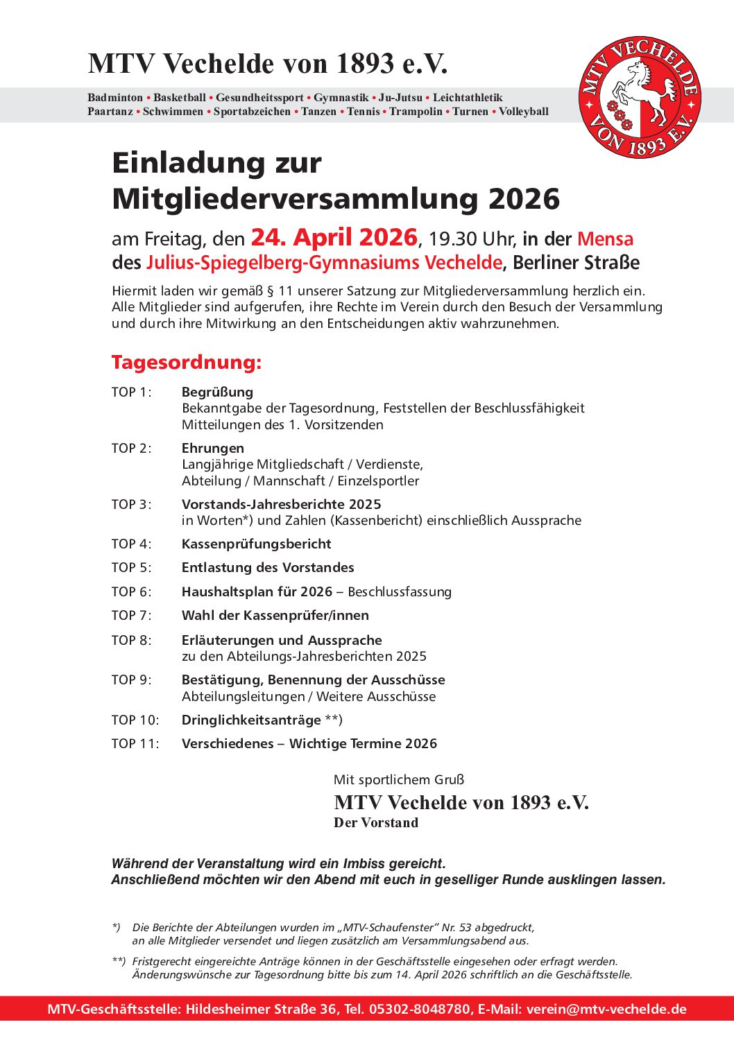 Mitgliederversammlung 2026