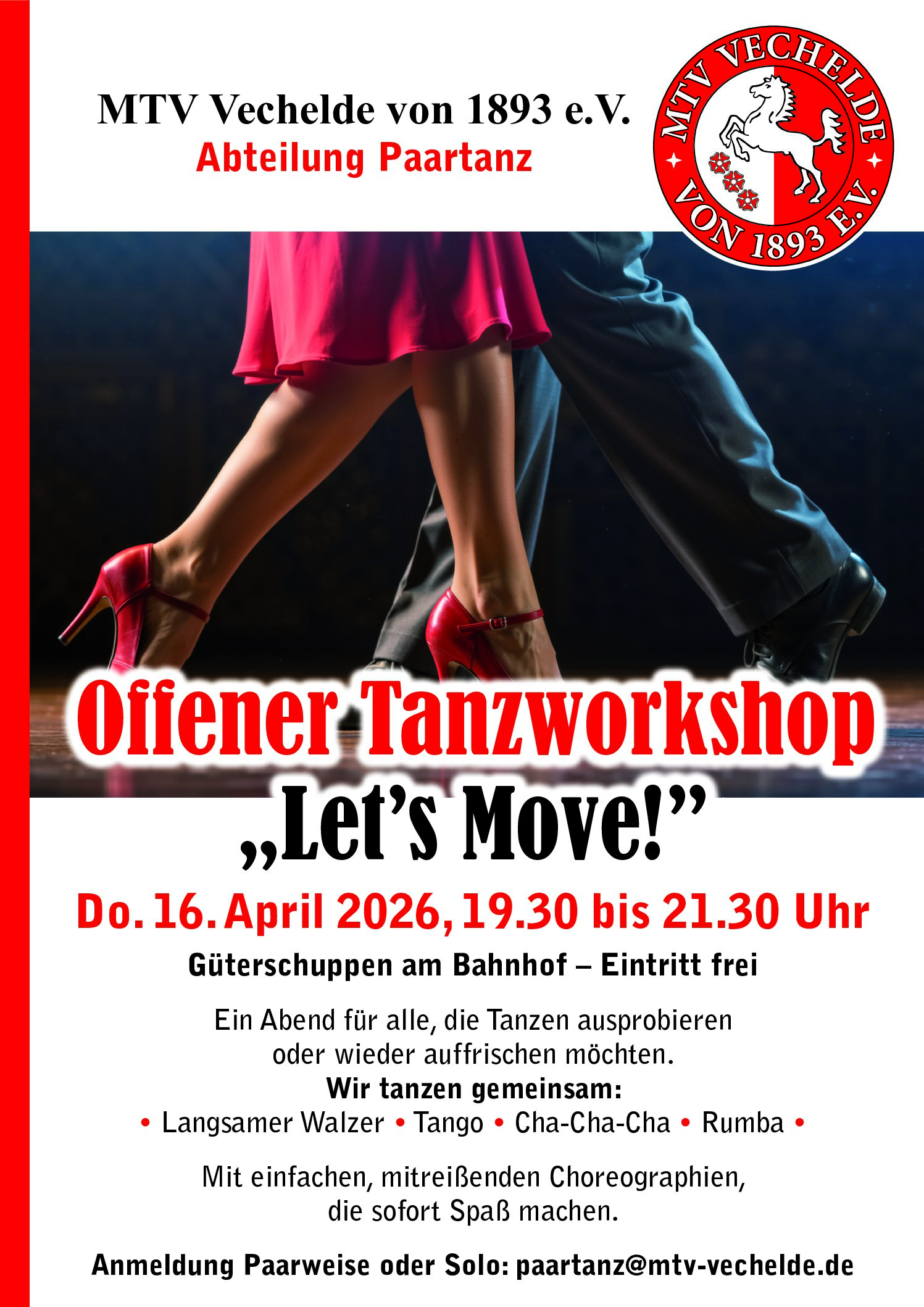 Abteilung Paartanz: Offener Tanzworkshop „Let’s Move!“
