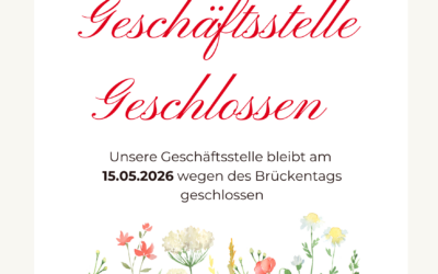 Geschäftsstelle geschlossen